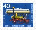 Briefmarke: Alte Dampflokomotive und Elektrolokomotive