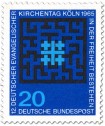Briefmarke: Jerusalemkreuz im Labyrinth (evangelischer Kirchentag)