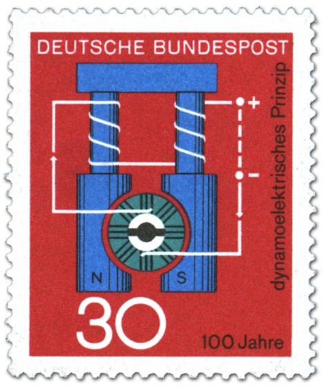 Briefmarke: Dynamo-Prinzip (Werner von Siemens)