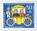 Briefmarke: Froschkönig: Kutsche mit Prinzessin und Prinz