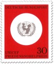 Briefmarke: Logo von Unicef (Friedensnobelpreis)