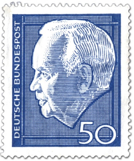 Briefmarke: Heinrich Lübke (Bundespräsident, 50)