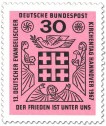 Briefmarke: Kreuz - Frieden unter uns (ev. Kirchentag 1967)