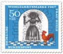 Briefmarke: Mädchen mit Pech überschüttet