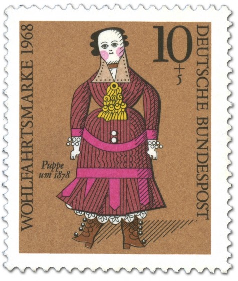 Briefmarke: Puppe um 1878