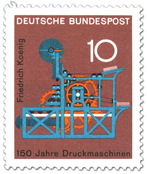 Briefmarke: 150 Jahre Druckmaschinen - Friedrich König