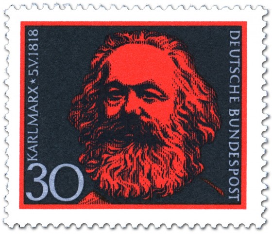 Briefmarke: Karl Marx (150. Geburtstag)
