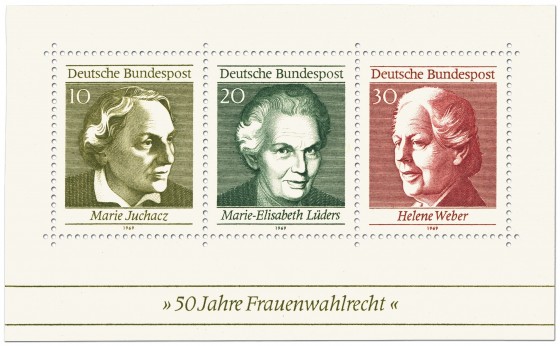 50 Jahre Frauenwahlrecht (Briefmarkenblock)