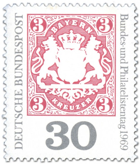 Briefmarke: Bayern 3 Kreuzer (Deutscher Philatelistentag)