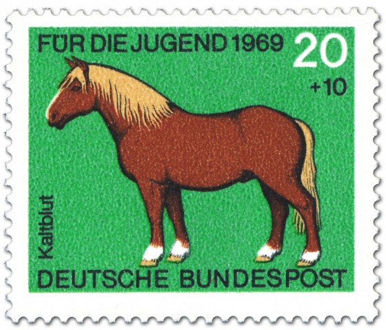 Briefmarke: Kaltblut Pferd