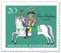 Briefmarke: Freiherr Baron von Münchhausen (auf durchtrenntem Pferd)