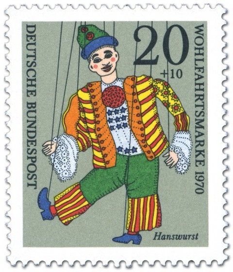 Briefmarke: Hanswurst Marionette