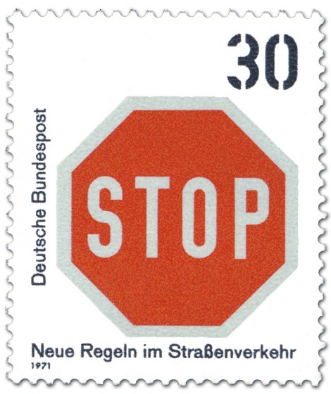 Briefmarke: Briefmarke: Stopschild