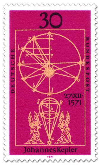 Briefmarke: Erde Kugel Modell Johannes Kepler