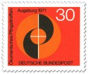 Briefmarke: Kreise und Spirale (Ökumenisches Pfngsttreffen)
