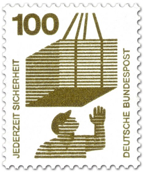Briefmarke: Lastkran - schwebende Gefahr