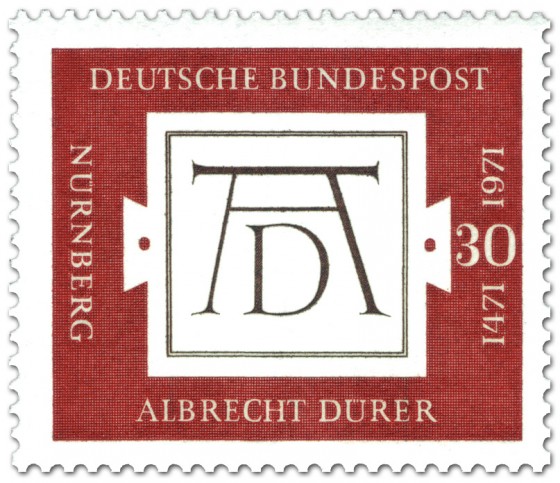 Briefmarke: Monogramm AD - 500. Geburtstag von Albrecht Dürer