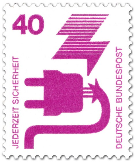 Briefmarke: Stecker - Defektes Kabel