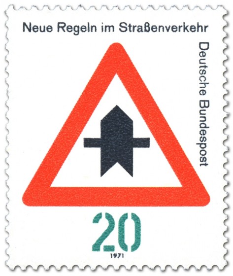 Briefmarke: Verkehrsschild 301: Vorfahrt