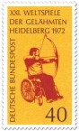 Briefmarke: Bogenschießen im Rollstuhl (Weltspiele der Gelähmten)
