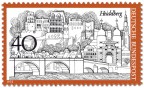 Briefmarke: Heidelberg Stadtansicht Schloss