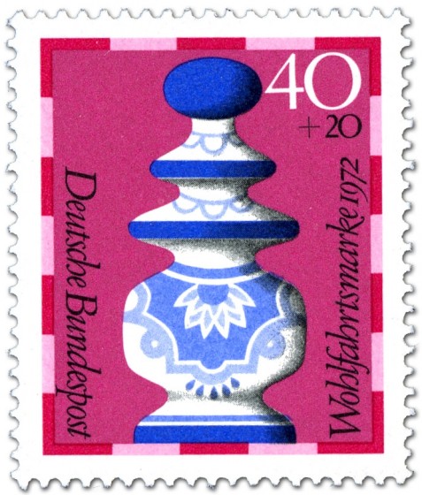 Briefmarke: Dame (Schachfigur)