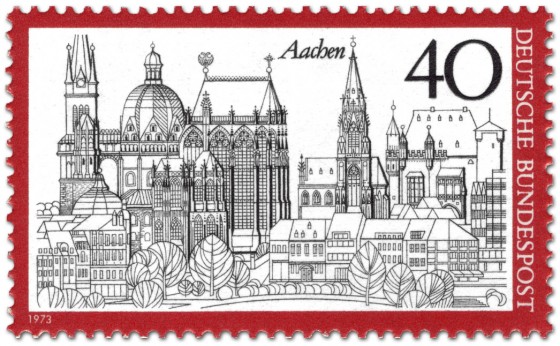 Briefmarke: Aachen Stadtansicht