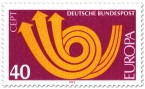 Briefmarke: Europamarke 1973 (Posthorn, rot)