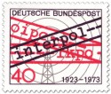 Briefmarke: 50 Jahre Interpol (Funkturm)