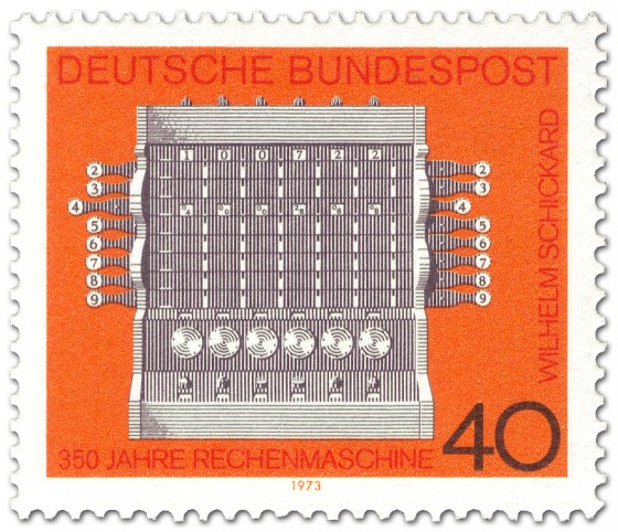 Briefmarke: Rechenmaschine von Wilhelm Schickard