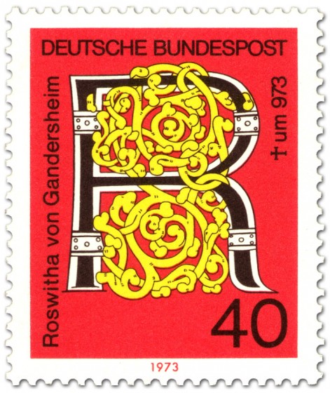 Briefmarke: Roswitha von Gandersheim (Dichterin)