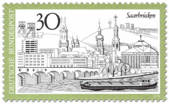Briefmarke: Saarbrücken Stadtansicht