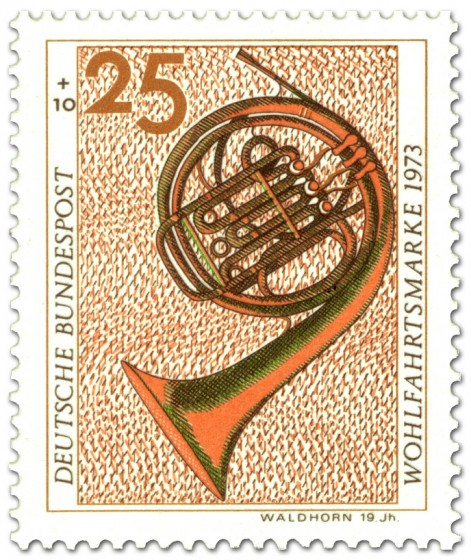 Briefmarke: Waldhorn aus dem 19 .Jahrhundert
