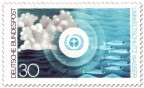 Briefmarke: Umweltschutz: Wasser, Fische und Wolken