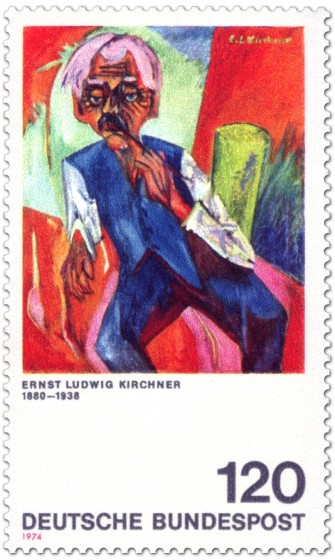 Briefmarke: Alter Bauer von Ernst Ludwig Kirchner