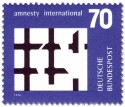 Briefmarke: Gebrochenes Gitter (Amnesty International)