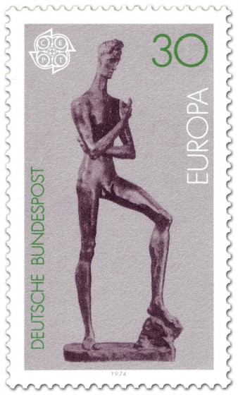 Briefmarke: Emporsteigender Jüngling von Wilhelm Lehmbruck (Europamarke)