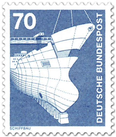 Briefmarke: Schiffbau, Werft