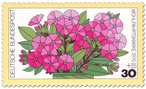 Briefmarke: Blume: rosa Phlox