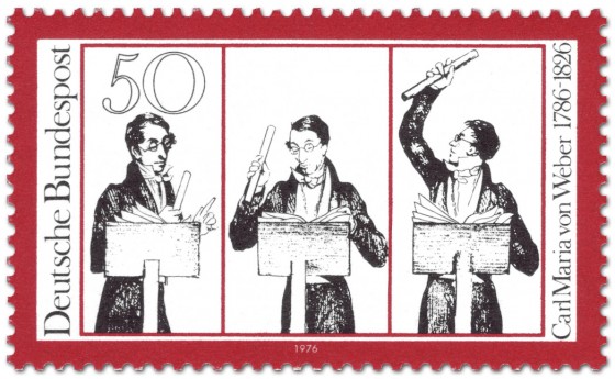 Briefmarke: Carl Maria Von Weber (Komponist, Karikatur)