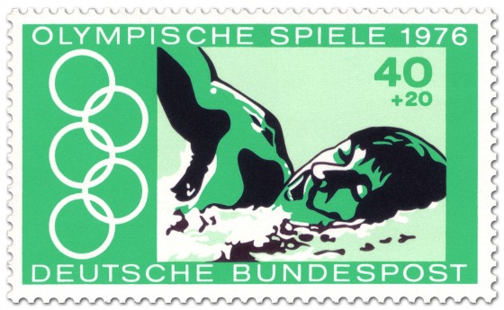 Briefmarke: Freistil-Schwimmen (Olympia 1976)