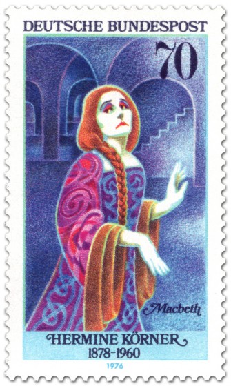 Briefmarke: Hermine Körner (Schauspielerin) als Lady Macbeth