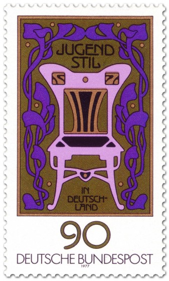 Briefmarke: Jugendstil Ornamente Stuhl