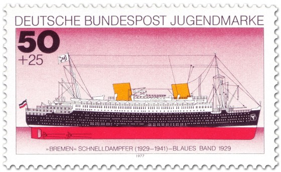 Briefmarke: Schnelldampfer Bremen (Blaues Band)