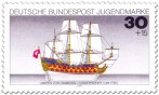 Briefmarke: Segelschiff Dreimaster Wappen von Hamburg