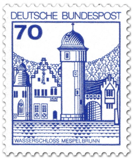Briefmarke: Wasserschloss Mespelbrunn