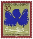 Briefmarke: Clemens Bretano als Schmetterling (Scherenschnitt)