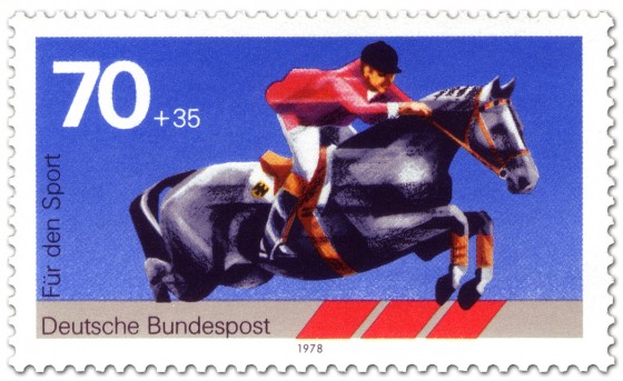 Briefmarke: Springreiten, Pferdesport (Sporthilfe)