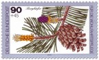 Briefmarke: Bergkiefer Frucht und Zapfen