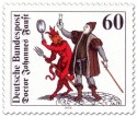 Briefmarke: Doctor Johann Faust mit Teufel